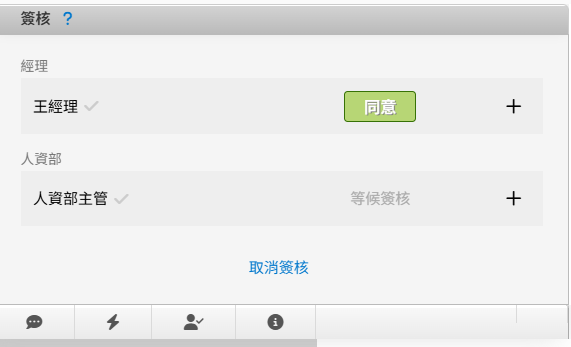 簽核結果