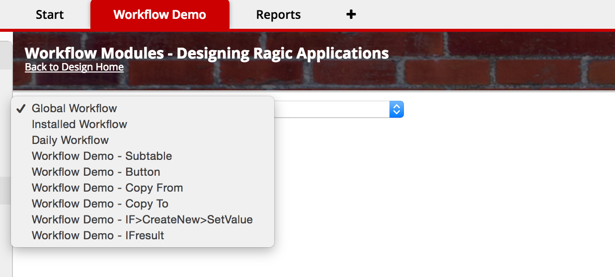 Daily Workflow dropdown