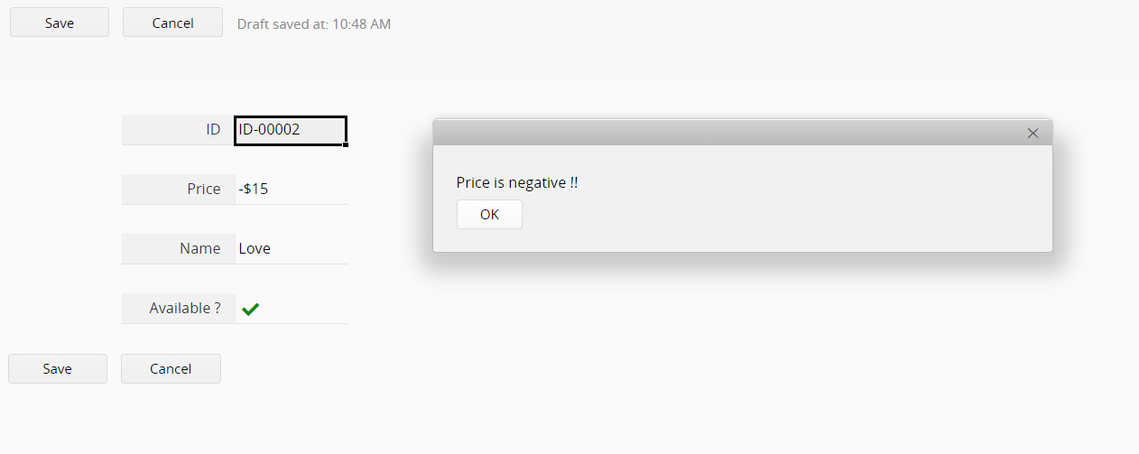 Pre-workflow error result