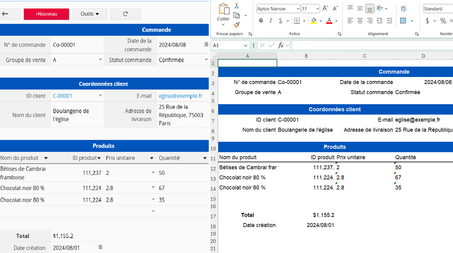 Générer des documents Word et Excel directement depuis votre base de données et télécharger plusieurs documents en lot selon vos besoins.