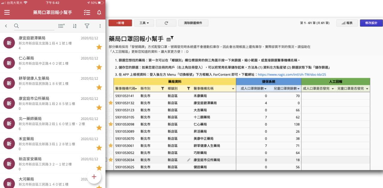 不寫程式，你也能自己開發「口罩庫存查詢回報系統」 Icon