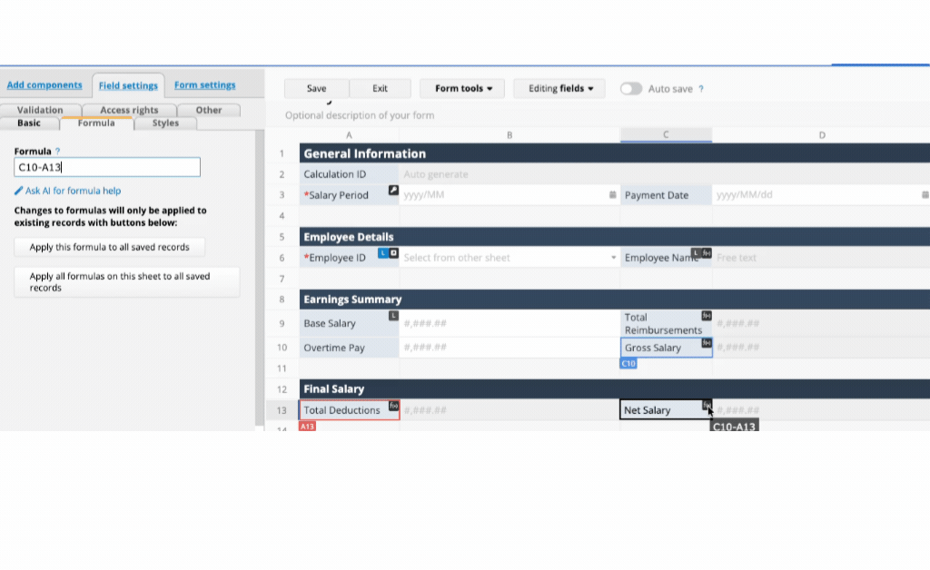 Automatically changing a formula field when the field is moved