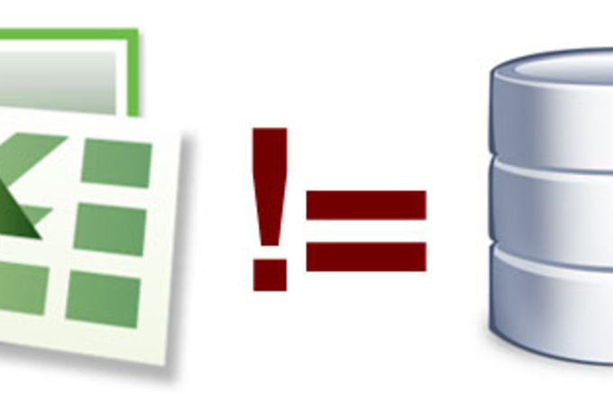 Excel: still not a database. Icon