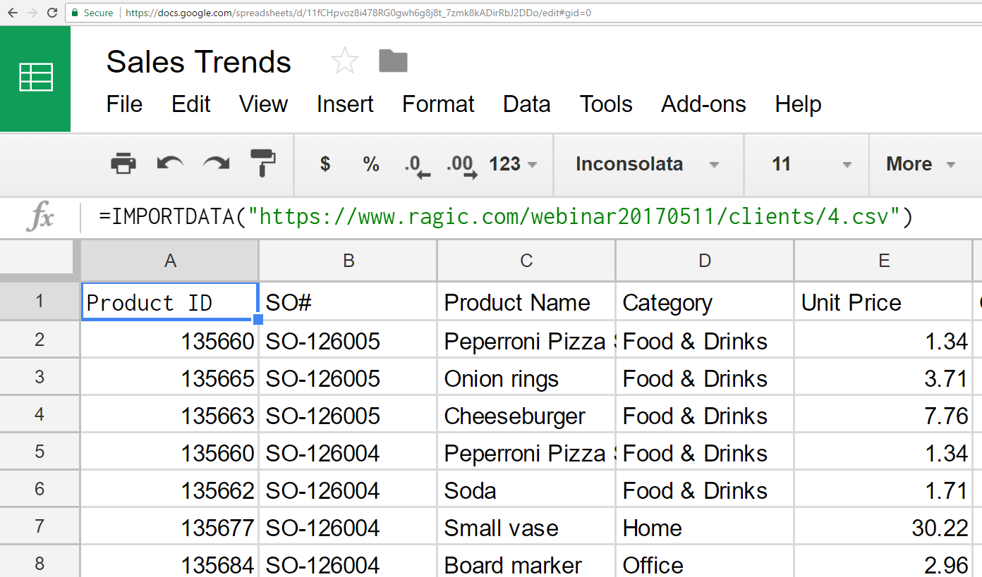 Using Ragic with Google Sheets Icon