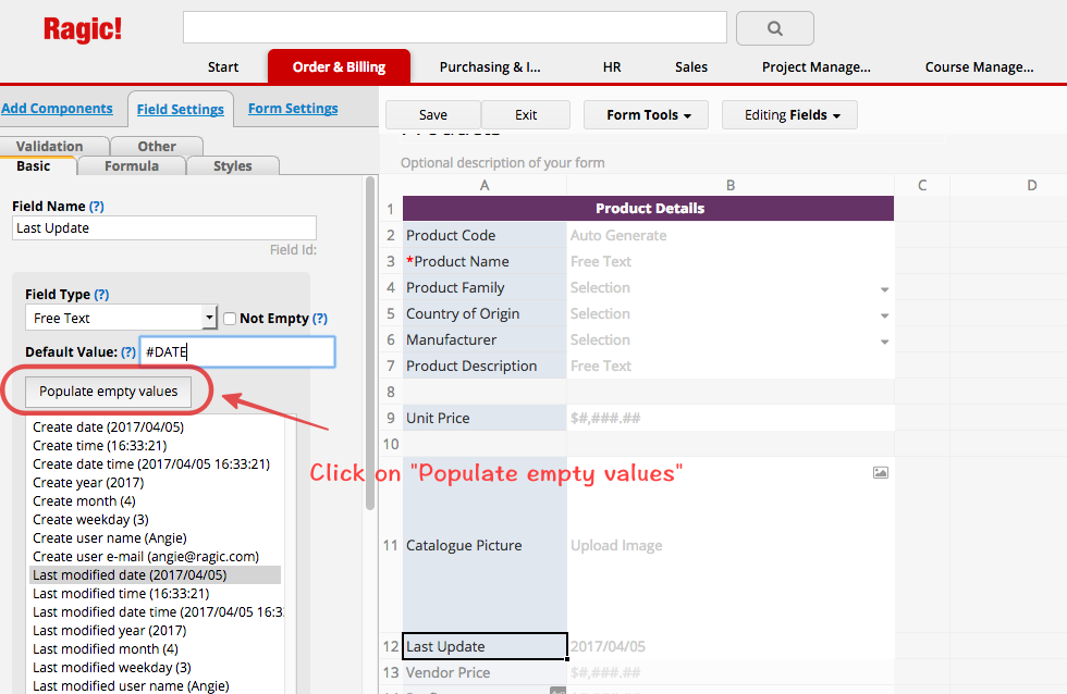 c# record default value list