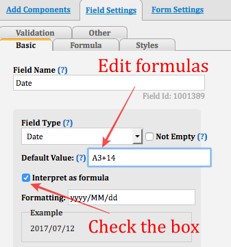 default values ragic notes value