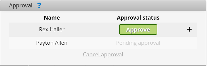 Built-in approval process