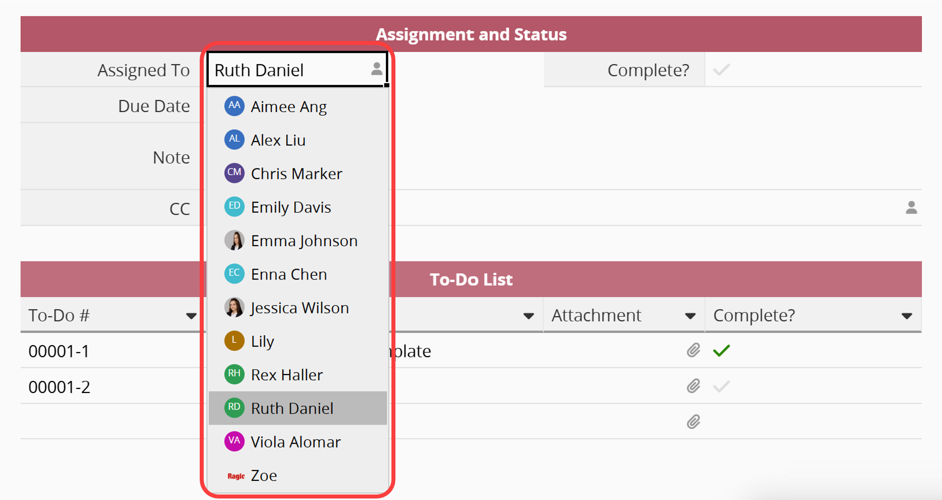 Assignment notification