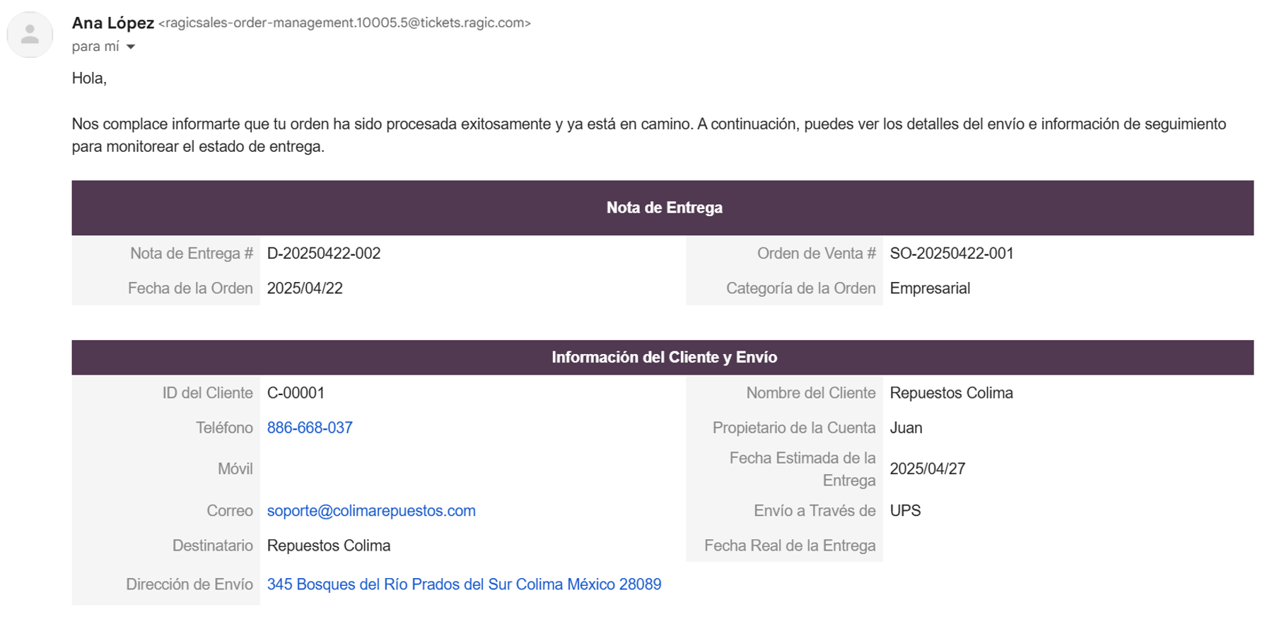 Envía un correo electrónico con un clic