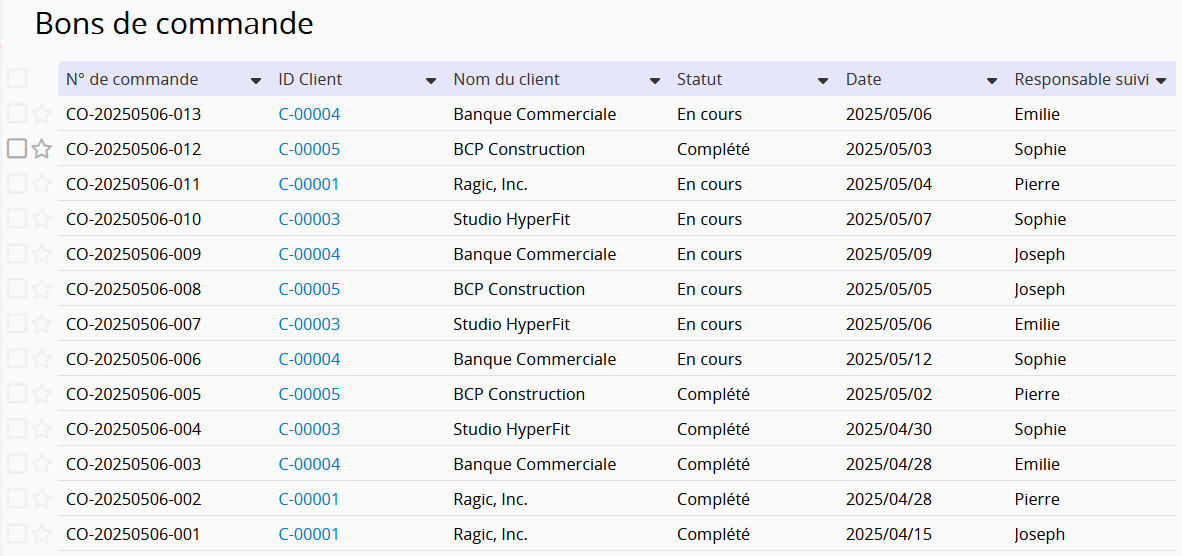 Suivez le statut des commandes et accédez instantanément à tous les détails