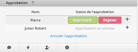 Flux d'approbation intégré