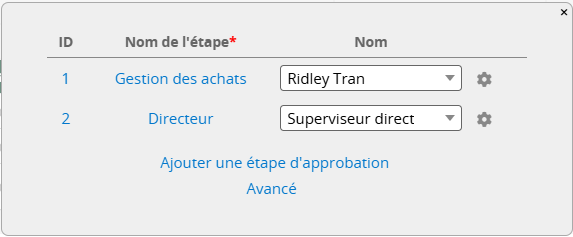 Personnalisez les étapes et les règles d'approbation