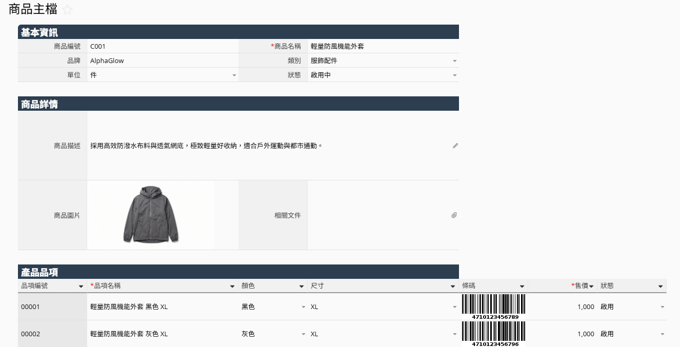 一張表管好所有商品規格