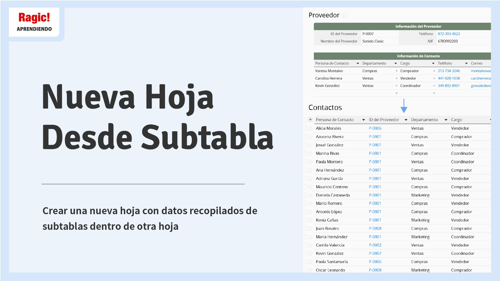 Nueva desde subtabla