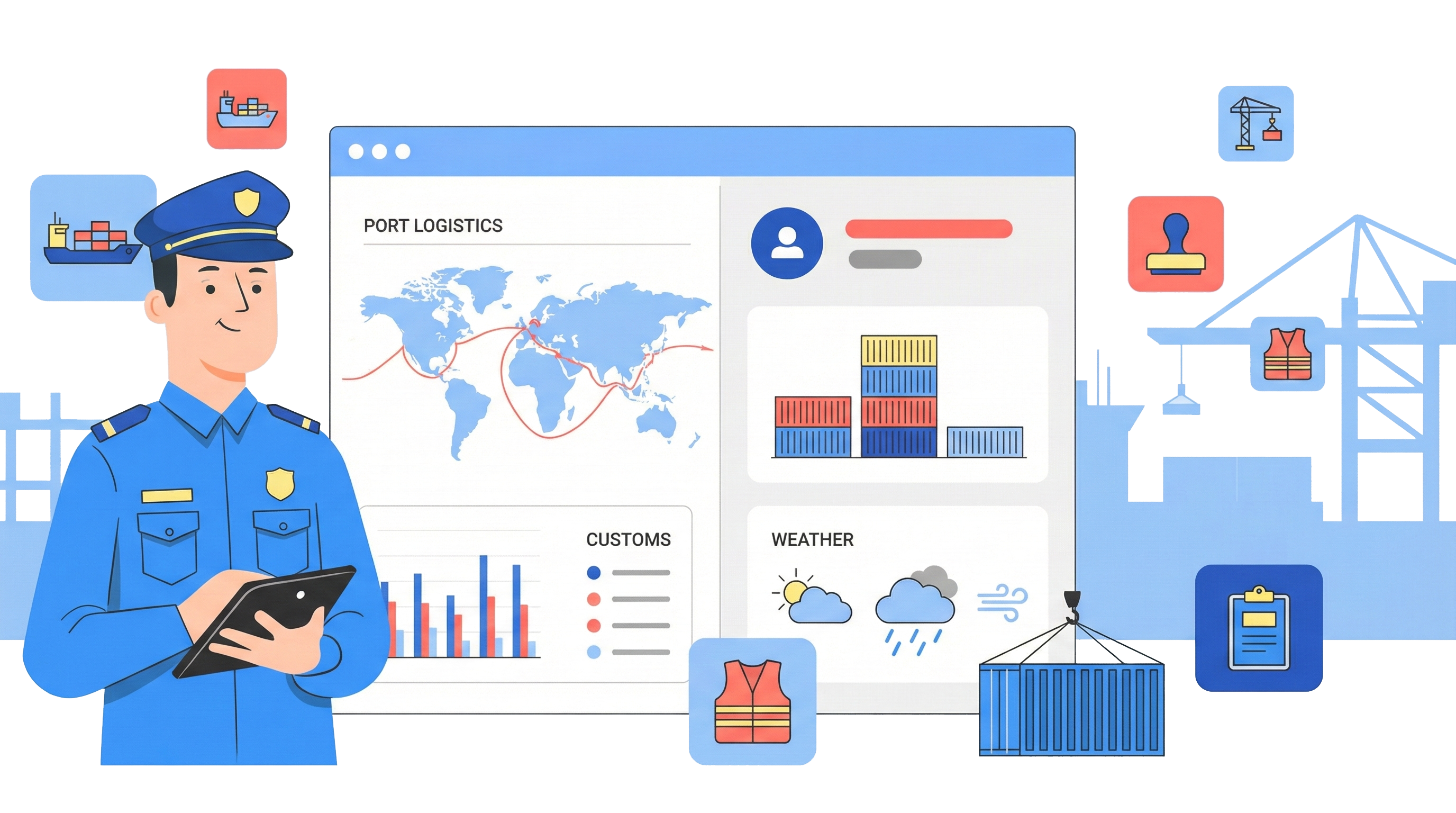 No-code port management software dashboard showing centralized workflows, automated approvals, and external partner access for smooth, audit-ready port operations.