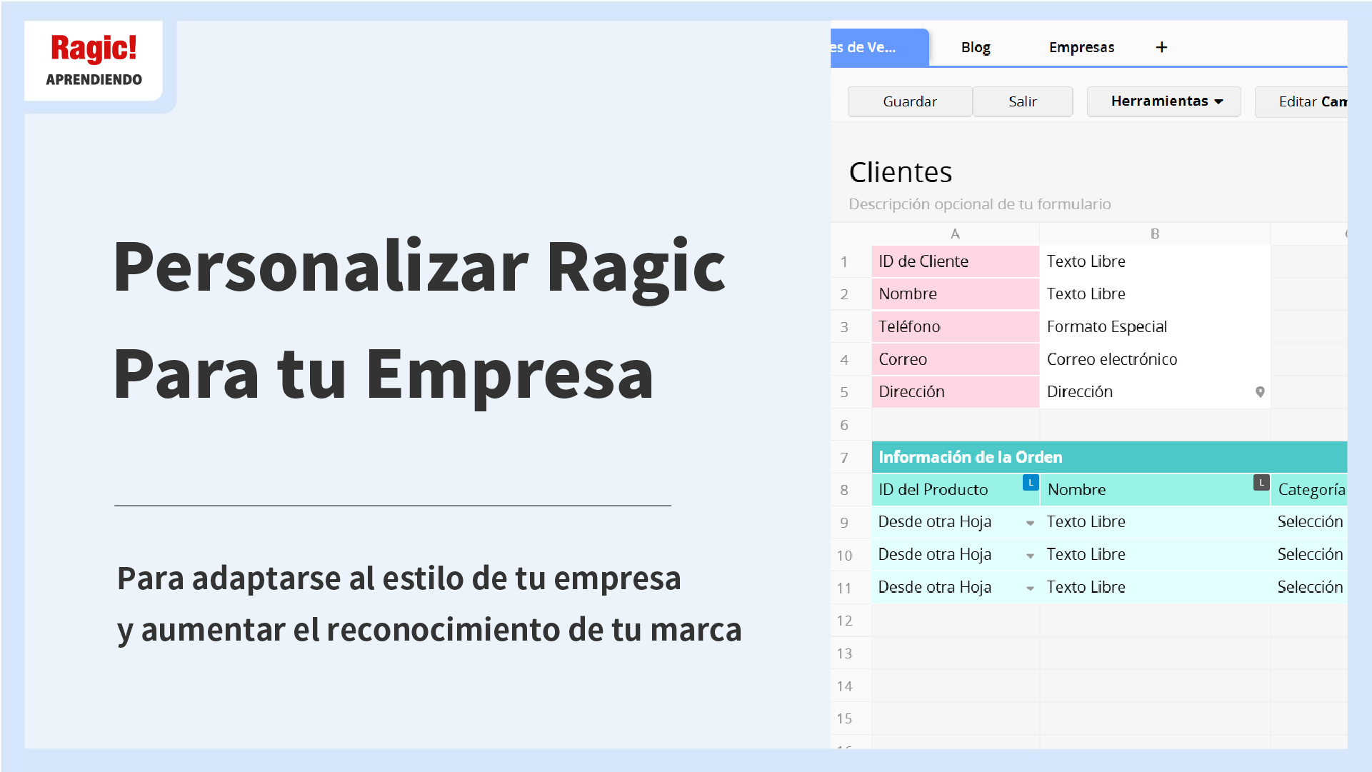 Personalizar Ragic Para tu Empresa