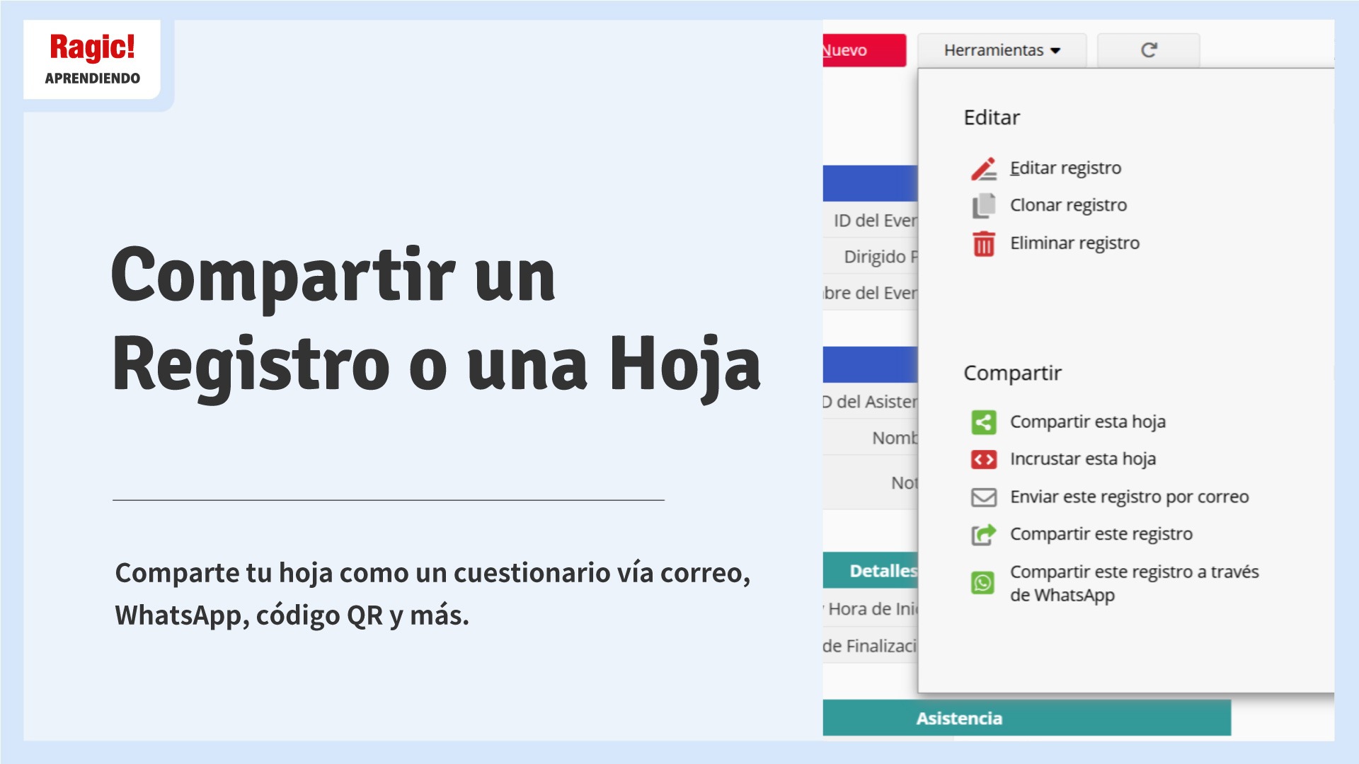 Compartir un Registro o una Hoja